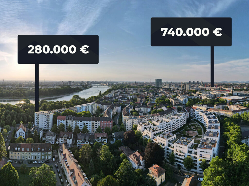 Die Immobilienpreise in den Mannheimer Stadtbezirken können sich stark unterscheiden.