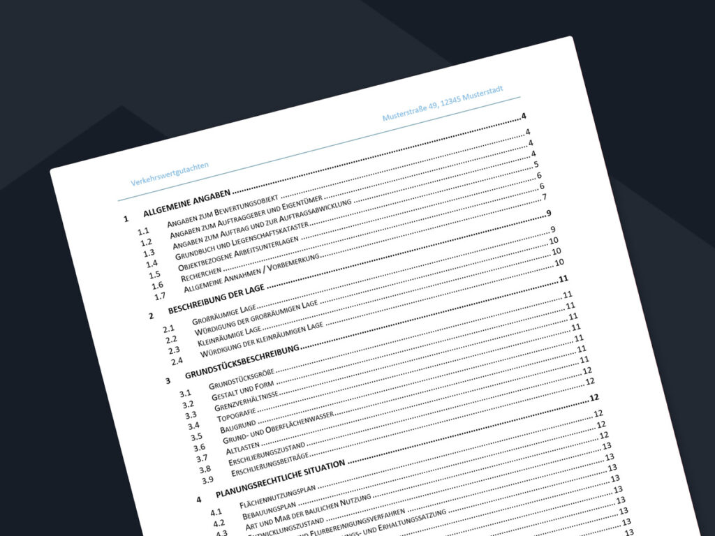 Inhalt eines Verkehrswertgutachtens